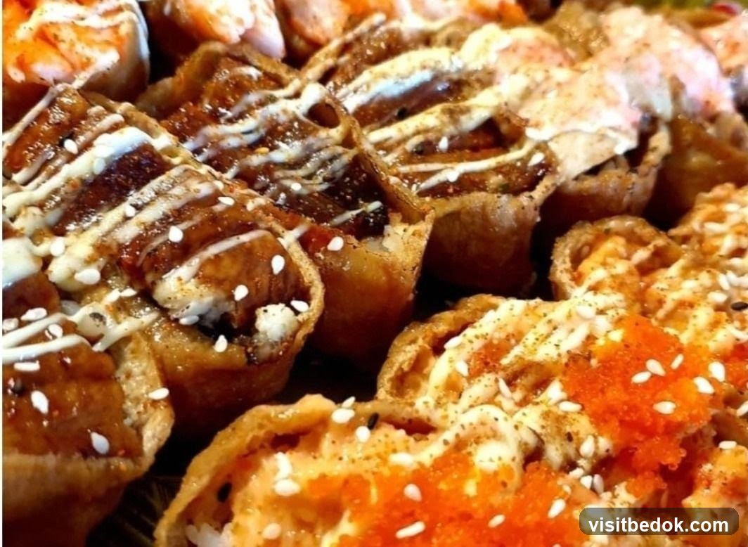 Close-up of Sushi Rolls