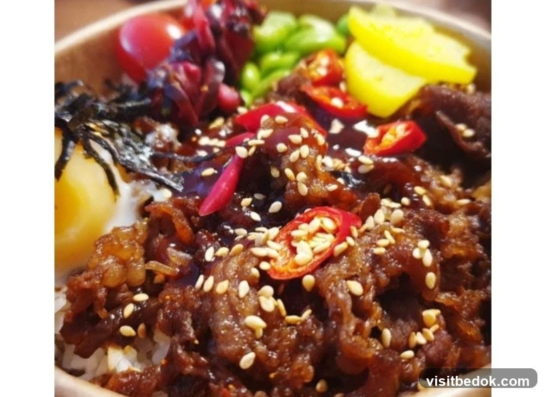 Beef Bowl with Chili and Sesame Seeds