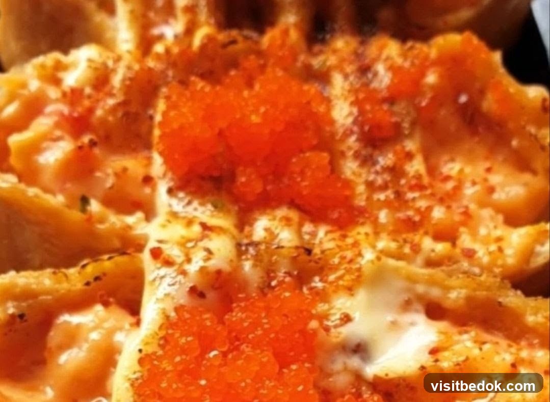 Close-up of a baked sushi dish