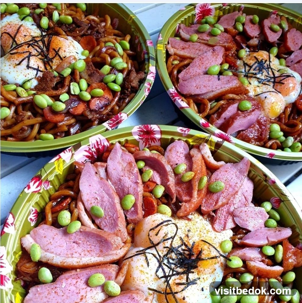 Three bowls of noodles with toppings