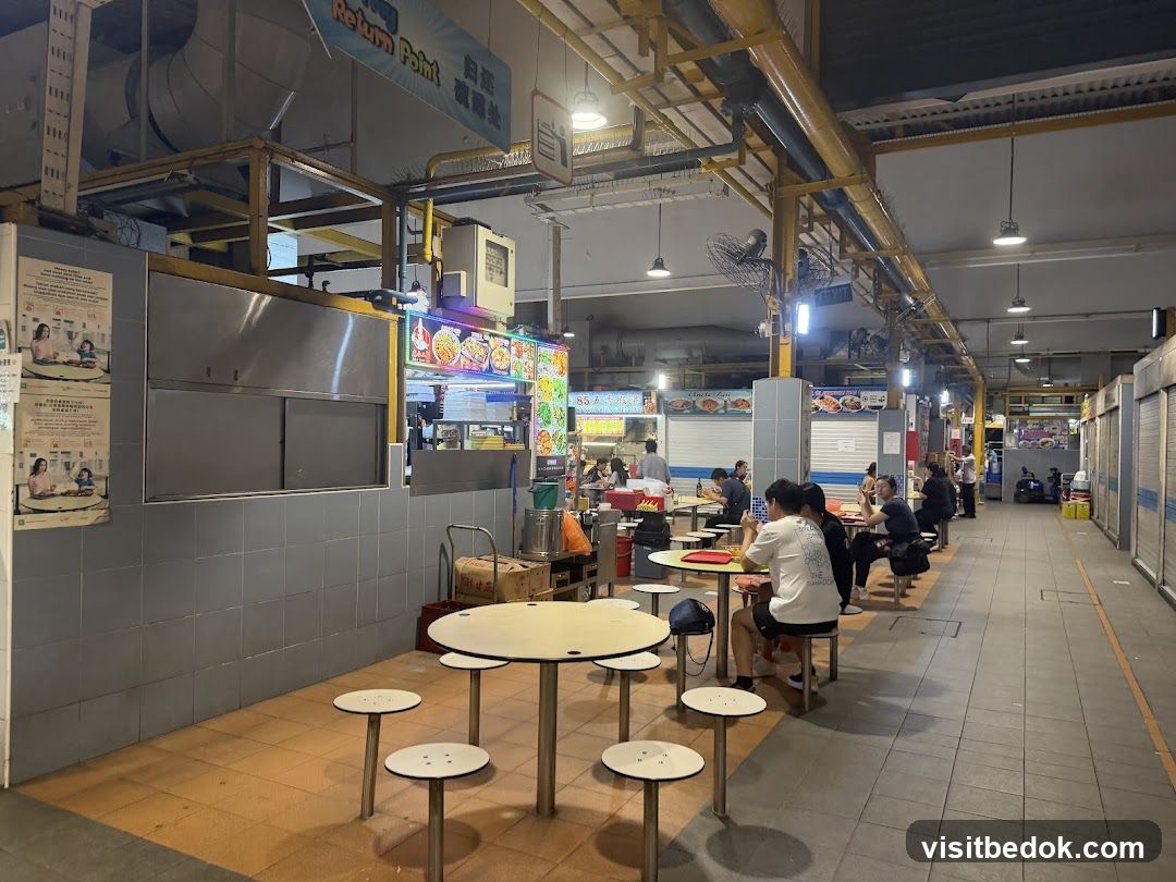 Food court with diners