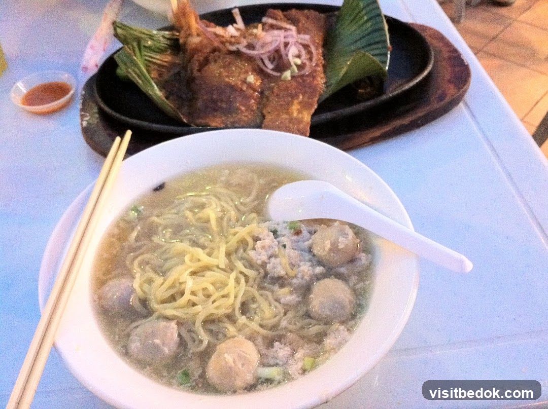 Noodle Soup and Fried Fish