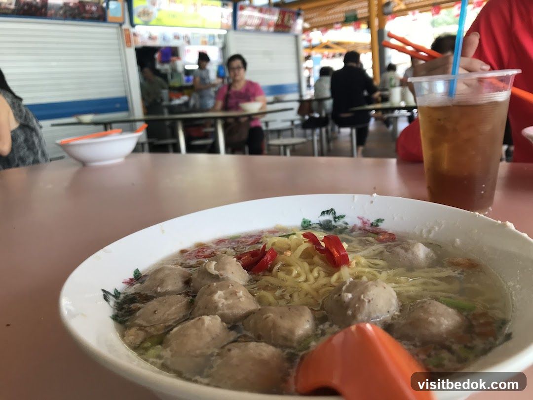 Food Stall Interior with Meatball Soup