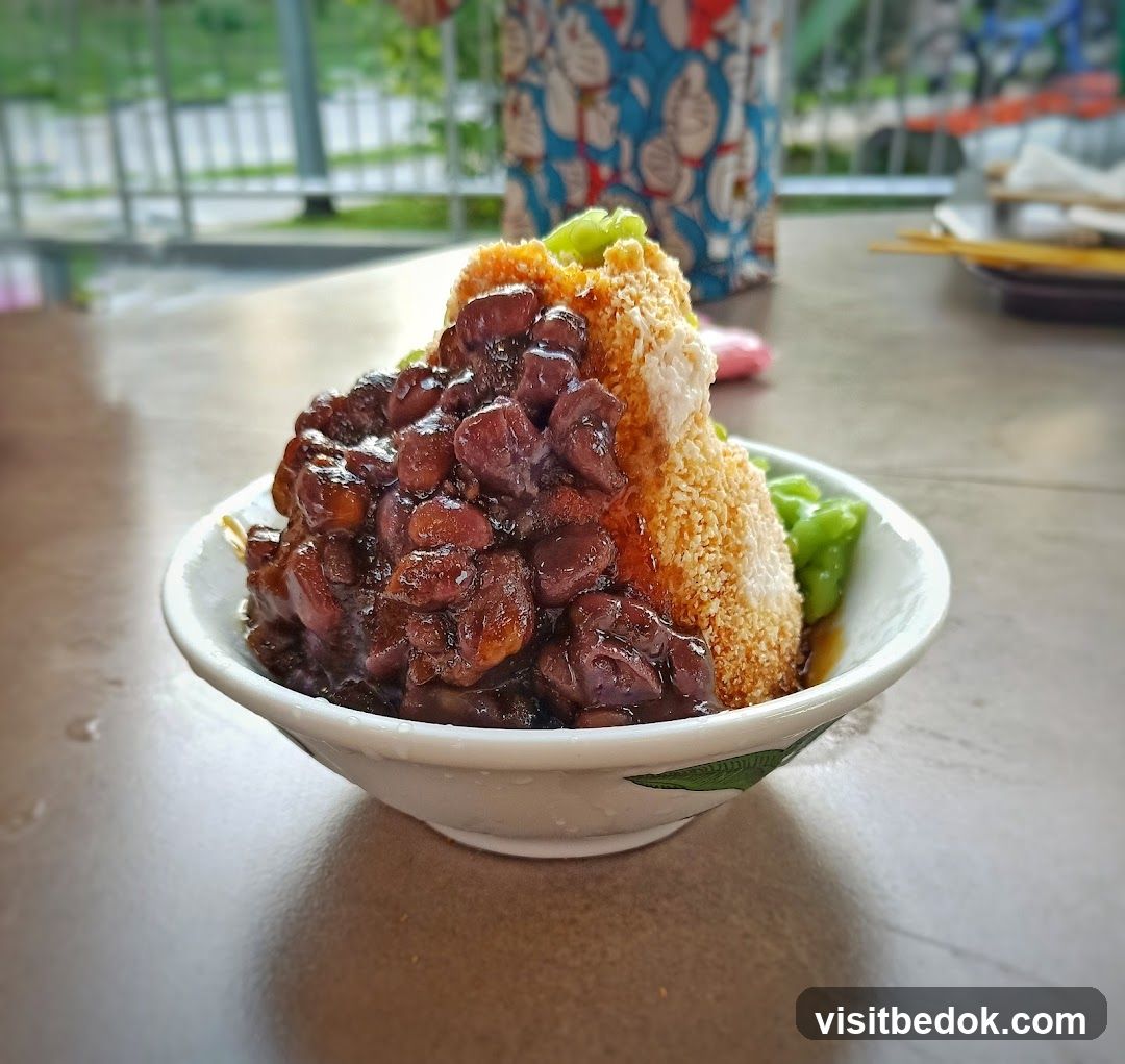 Dessert with Red Beans and Green Jelly