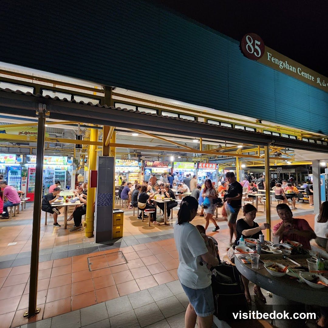 Busy Food Court at Night
