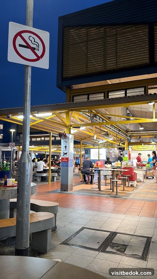 Outdoor Food Court at Dusk