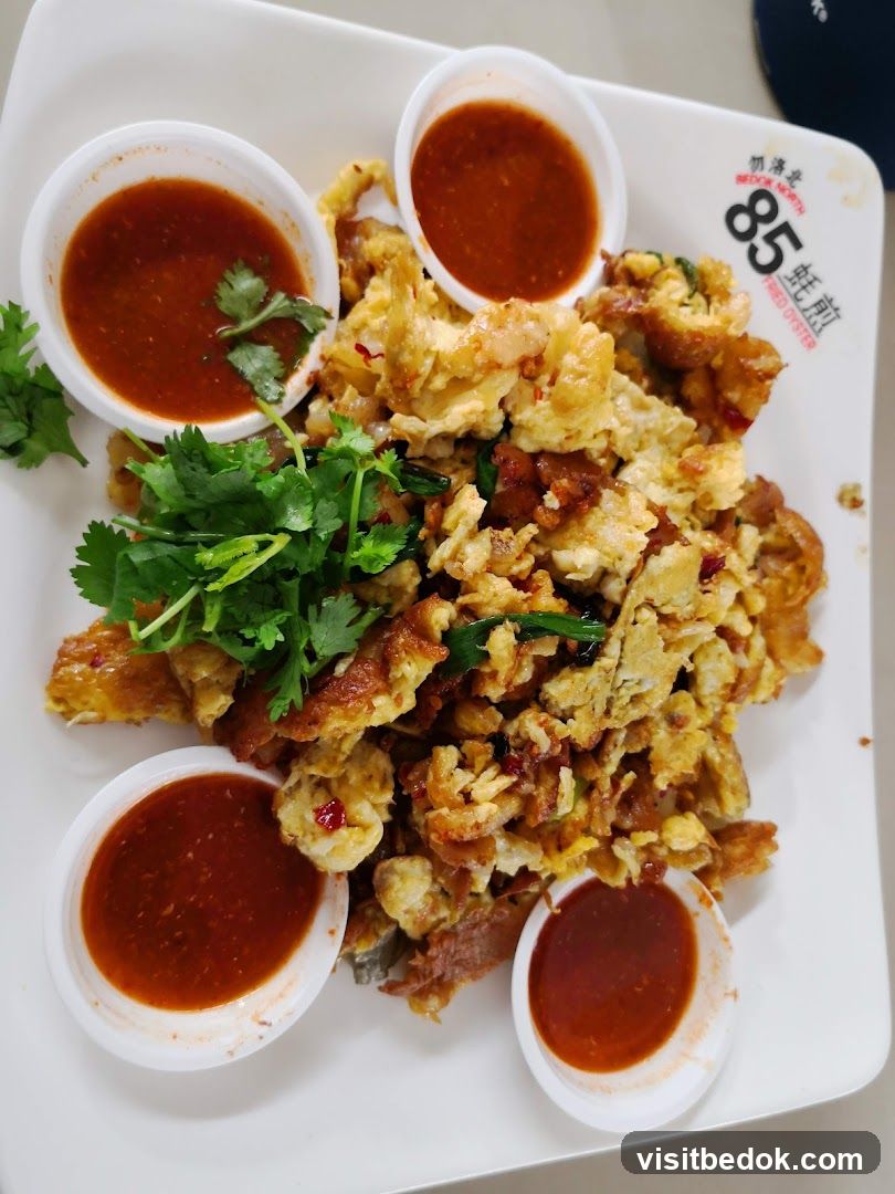 Fried Oyster Omelet with Chili Sauce