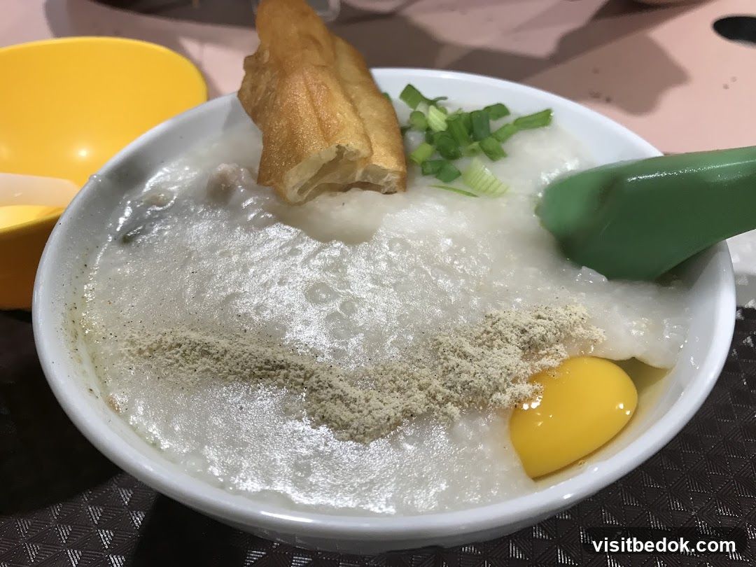Congee with Egg and Fried Dough Stick