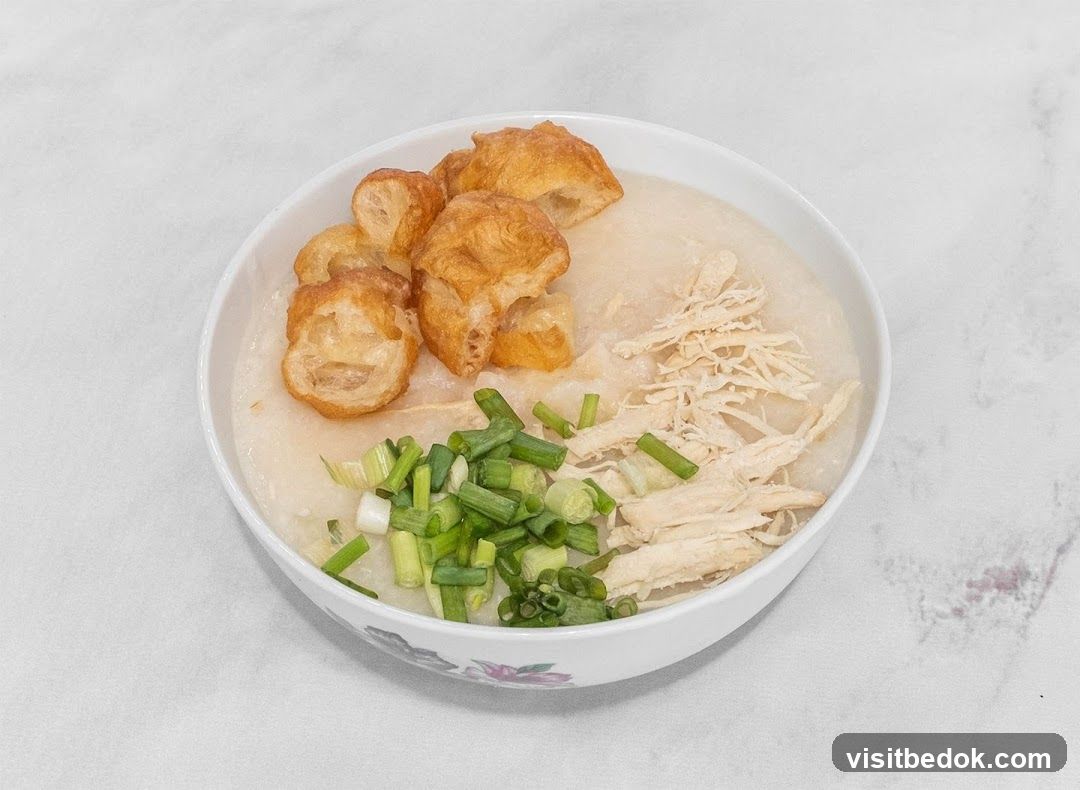 Chicken Congee with Fried Dough Sticks