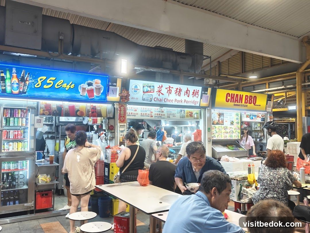 Food stalls in a market
