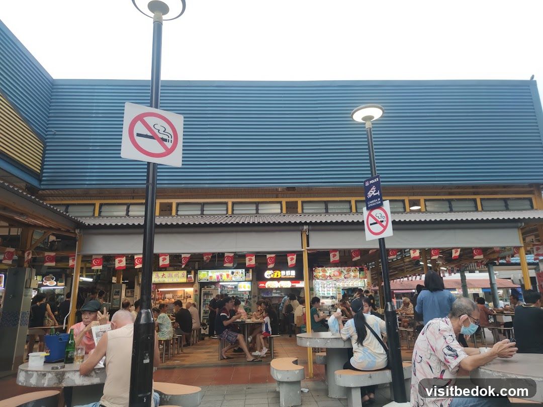 Outdoor Food Court with Diners