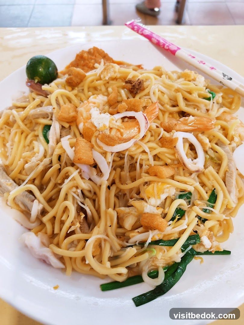 Plate of Noodles with Shrimp and Squid