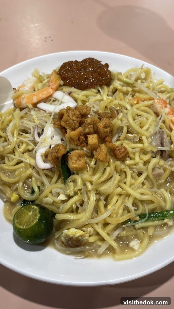 Noodles with Seafood and Crispy Bits