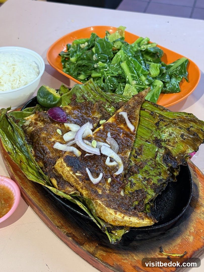 Grilled Fish with Vegetables and Rice