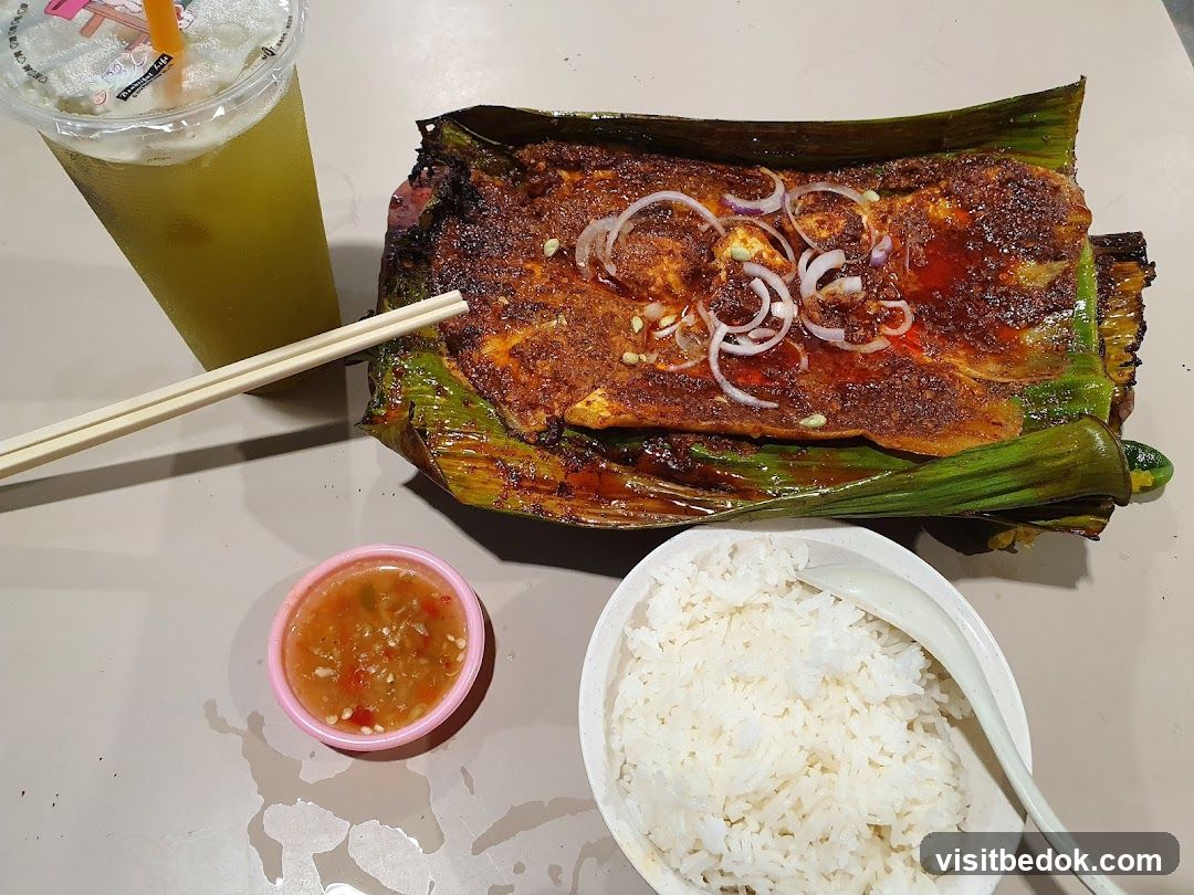Grilled Fish with Rice and Drink