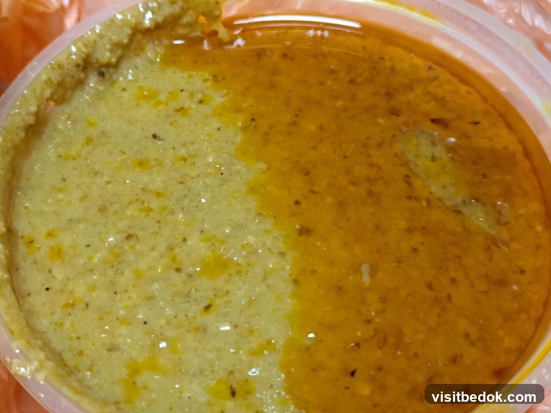 Two Sauces in a Container