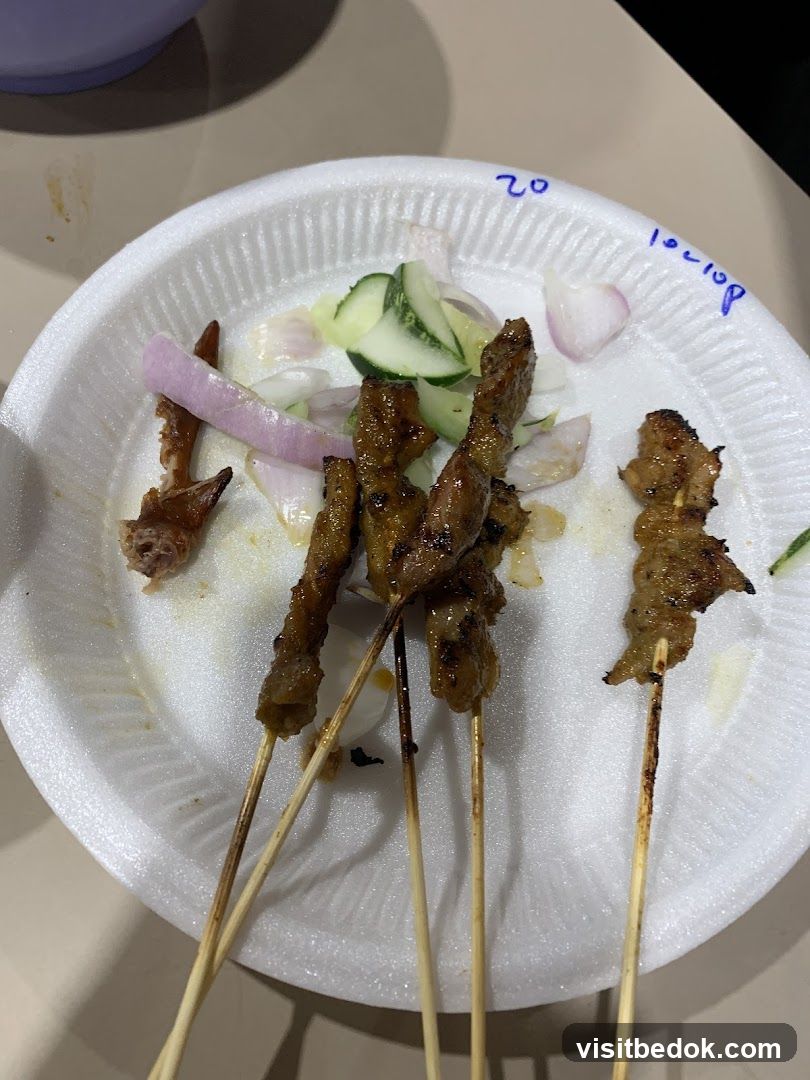 Satay Skewers with Cucumber and Onion