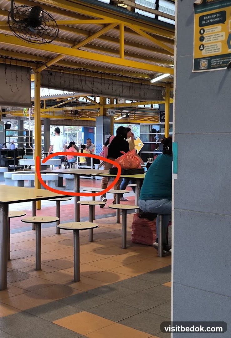 Food court seating area