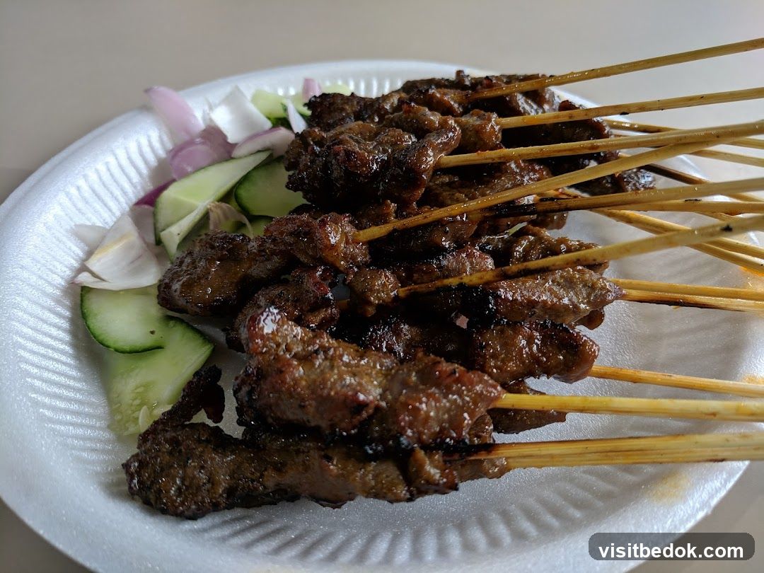 Satay Skewers with Cucumber and Onion