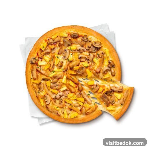 Pizza with Mushrooms and Pineapple