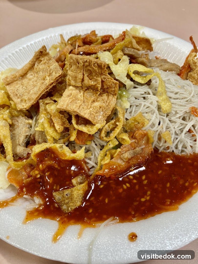 Noodles with Toppings and Sauce