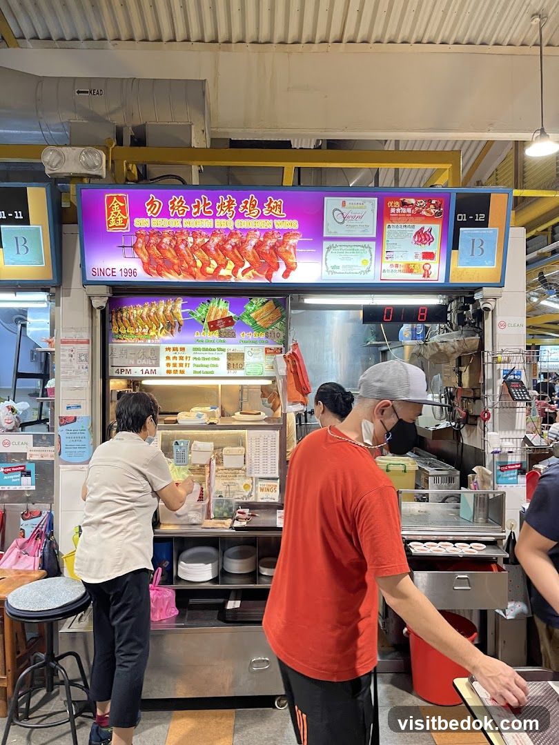 Food Stall with Roasted Chicken Wings