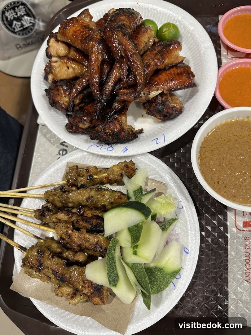 Grilled Chicken Wings and Satay Skewers