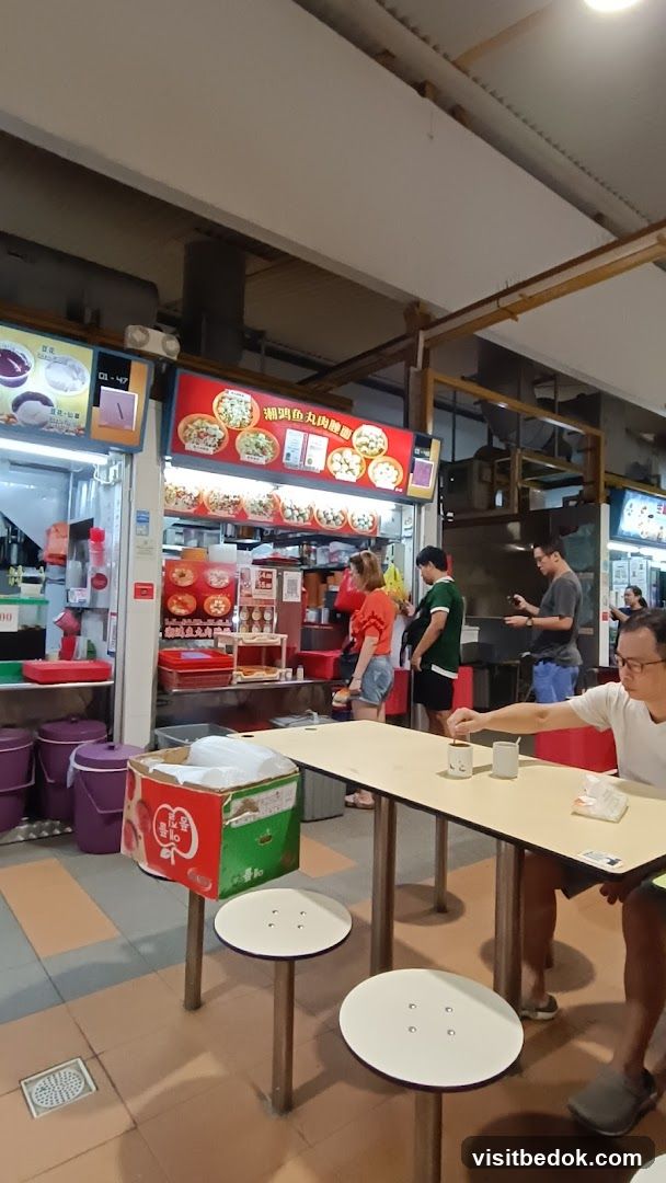 Food Stall with Menu and Customers