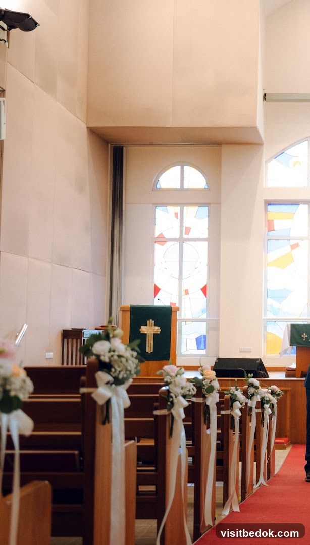 Church Interior with Floral Decorations