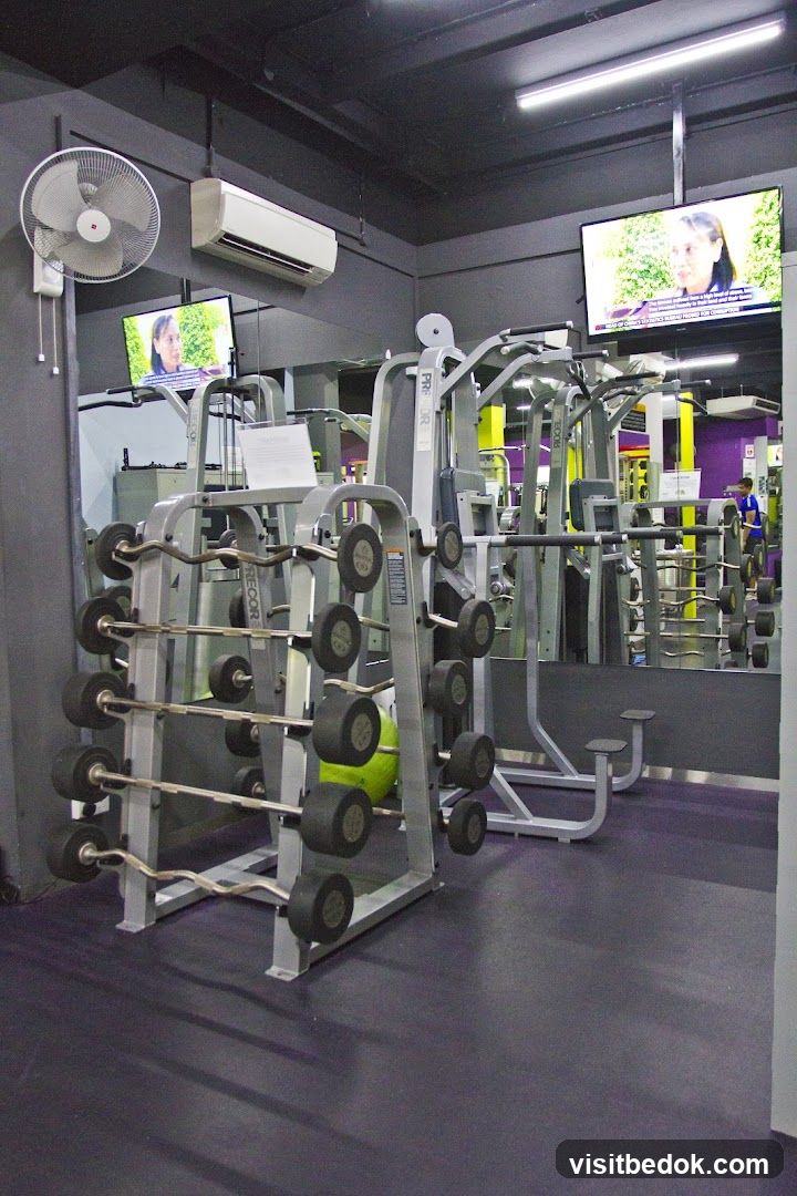 Gym Interior with Weight Racks