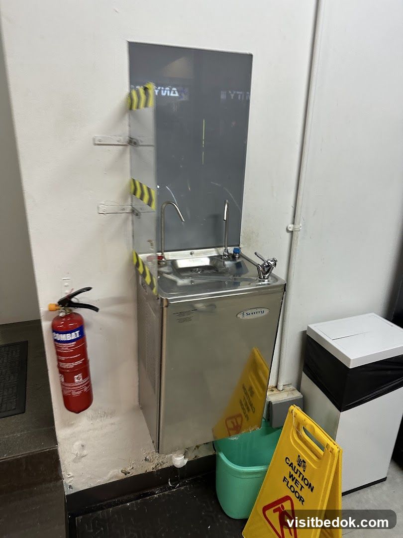 Water cooler with safety signs