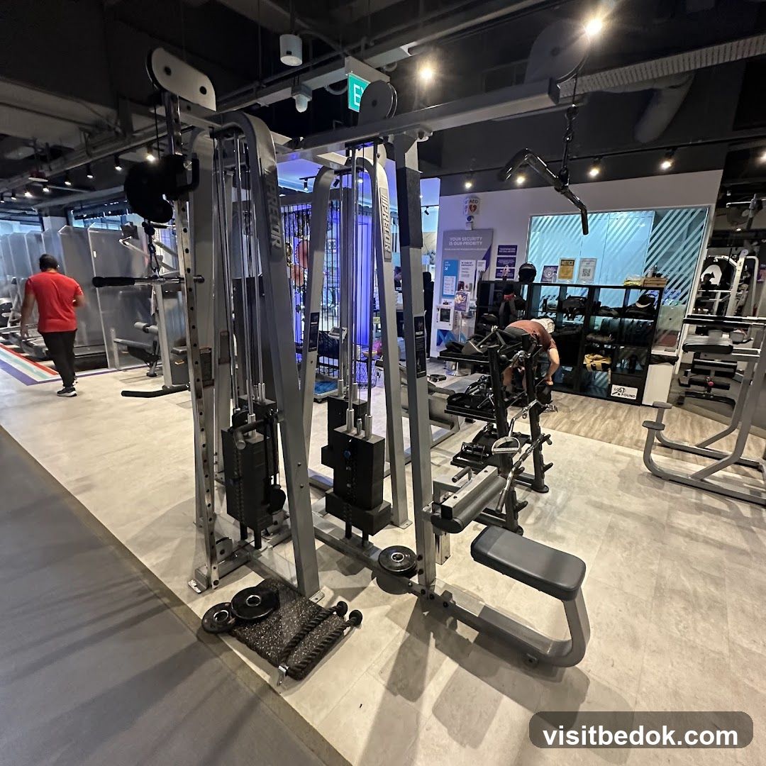 Gym Interior with Weight Machines