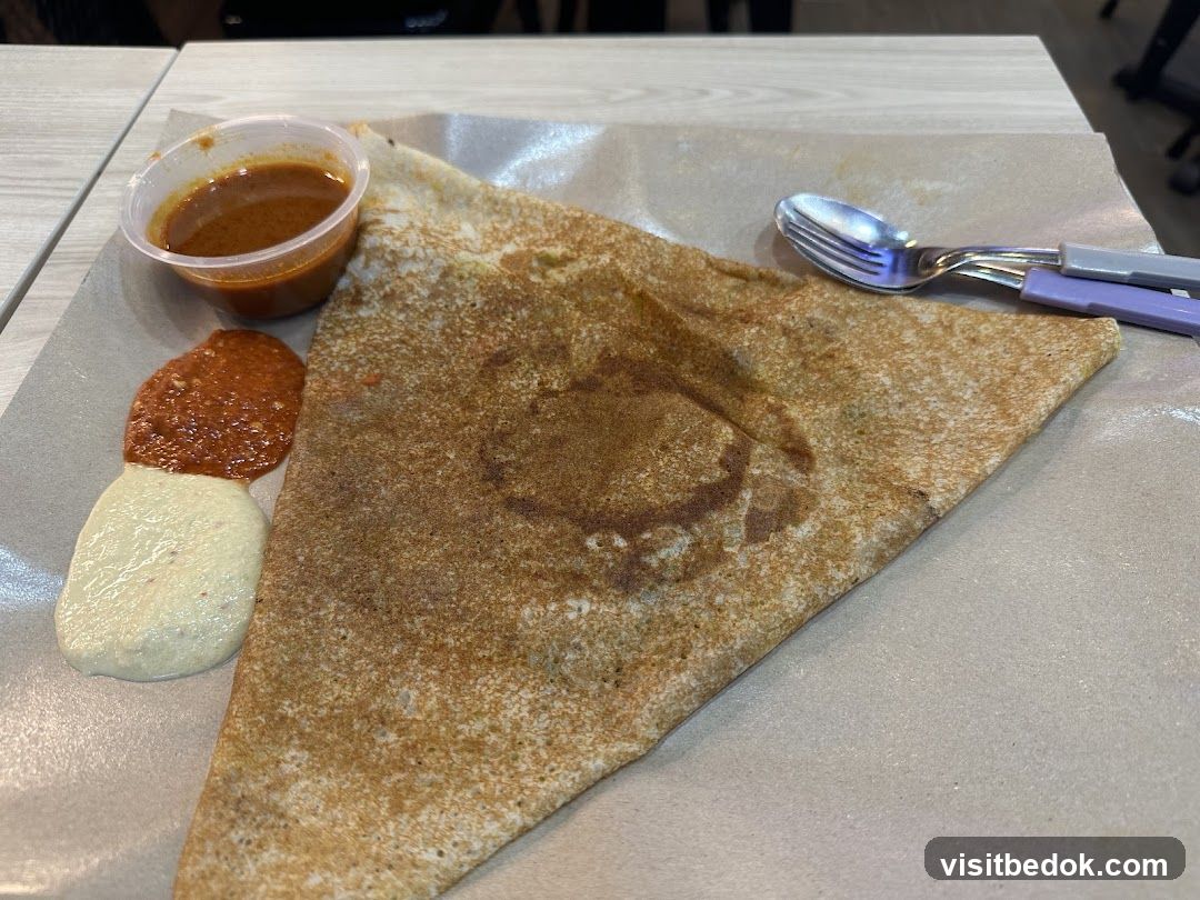 Dosa with Chutney and Sambar