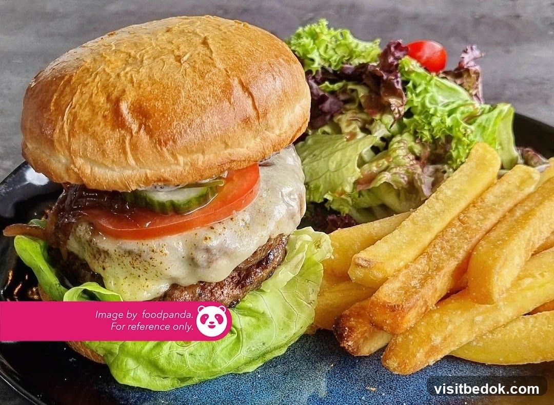 Burger with Fries and Salad