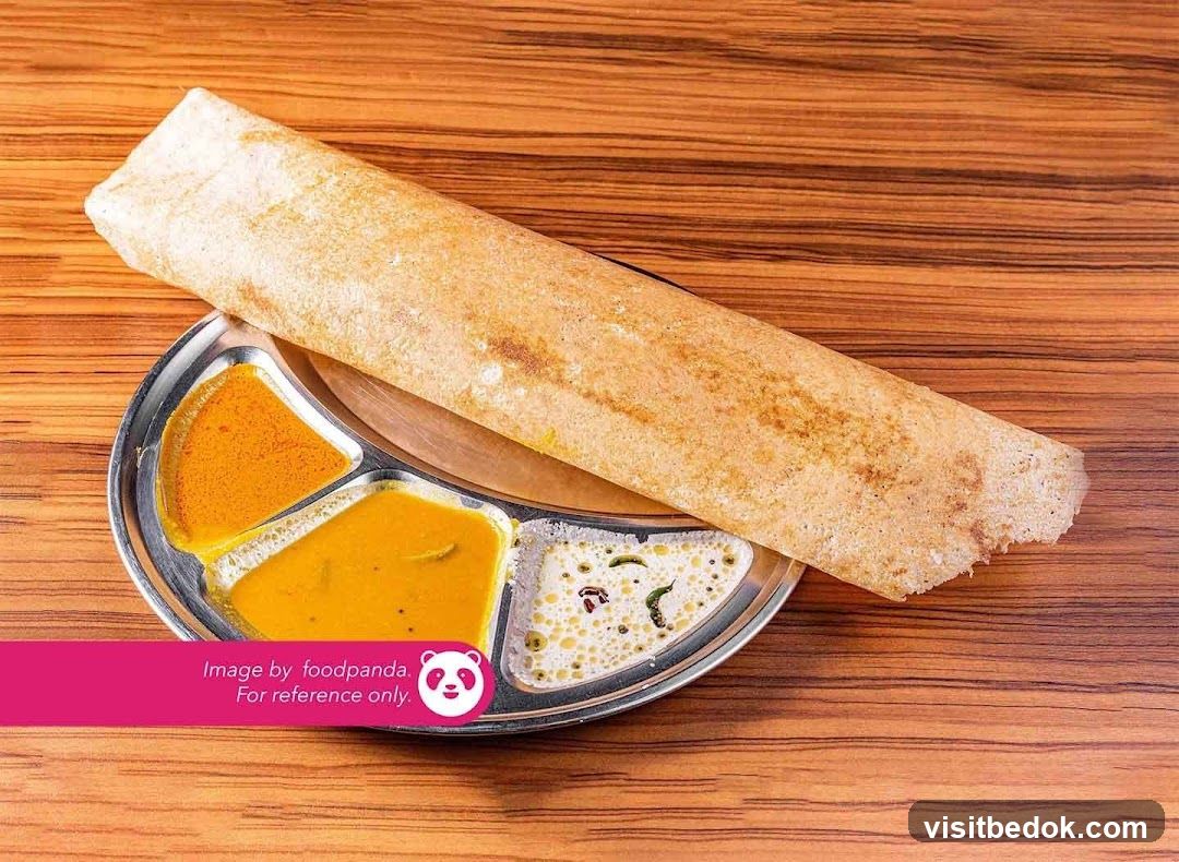 Dosa with accompaniments
