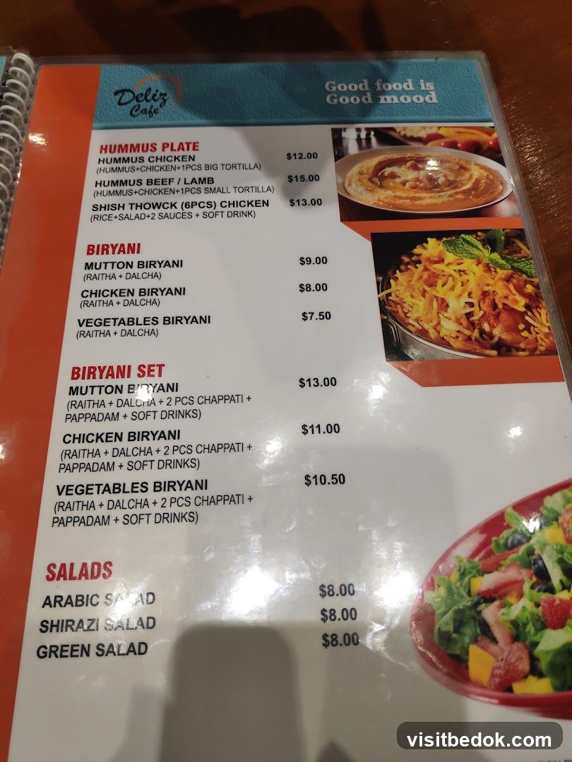 Deliz Cafe Menu