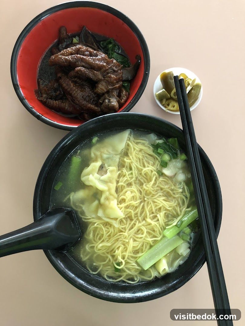 Noodle Soup and Braised Chicken Feet