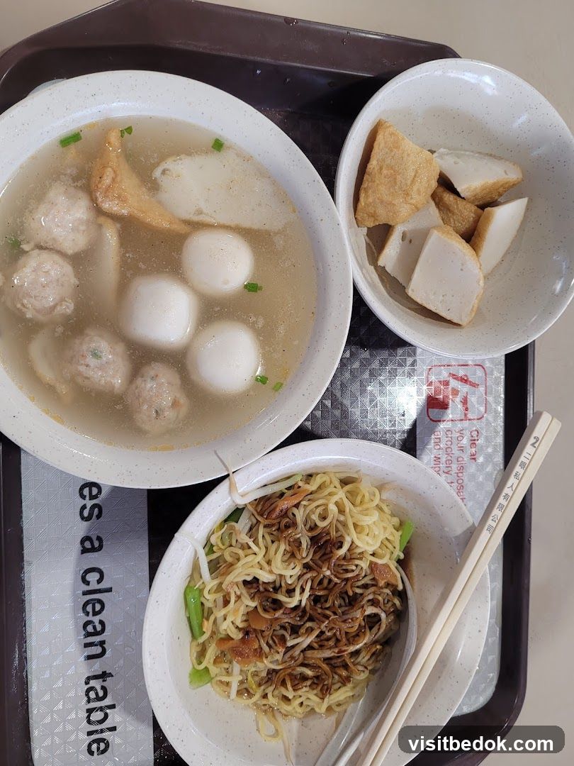 Noodle Soup with Fish Balls and Fried Fish Cakes