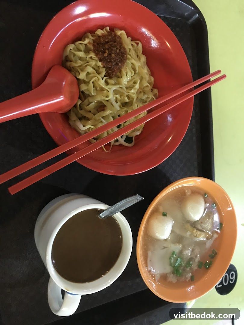Noodles with Soup and Coffee