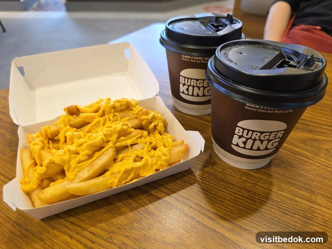 Burger King Cheese Fries and Drinks