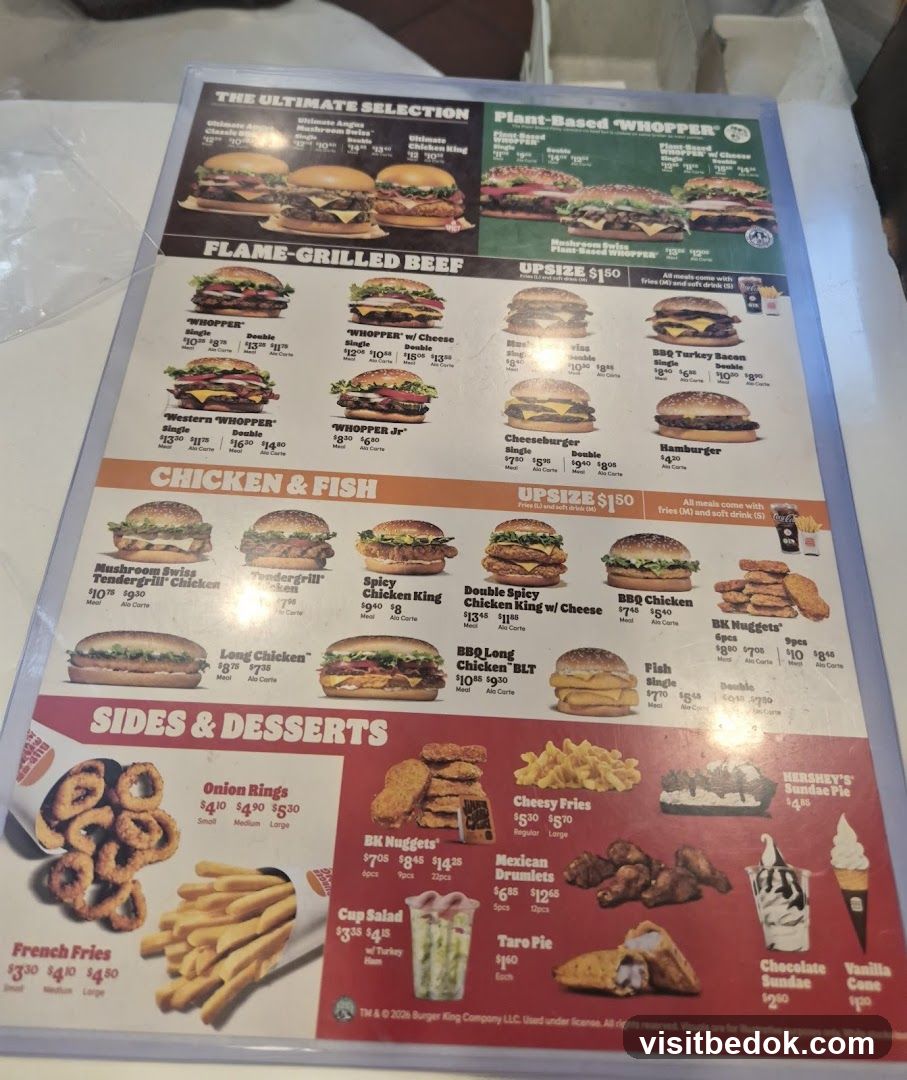 Burger King Menu