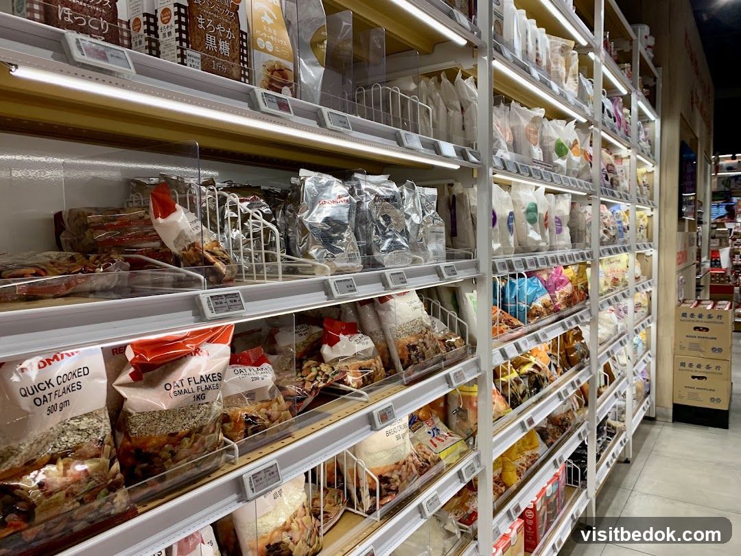Pantry Staples on Shelves