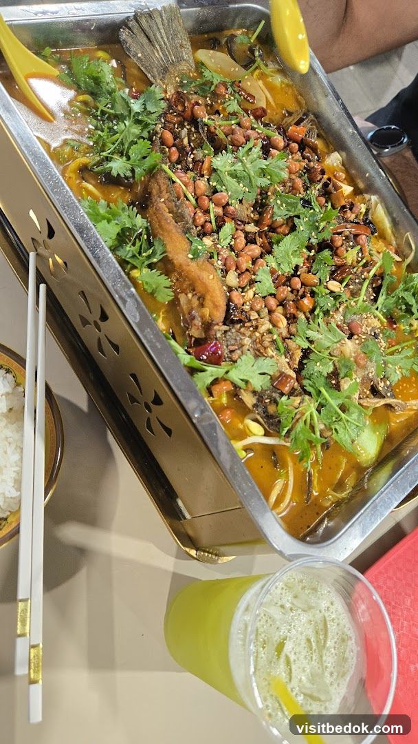 Spicy Fish Dish with Peanuts and Cilantro