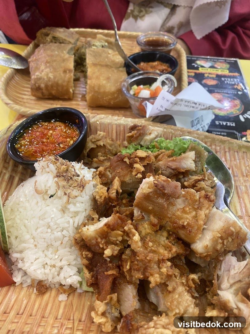 Fried Chicken with Rice and Sides