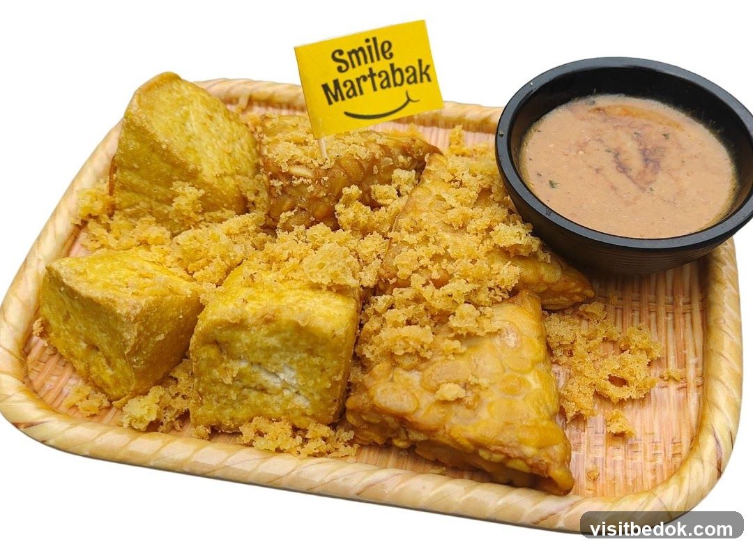 Fried Tofu and Tempeh with Peanut Sauce
