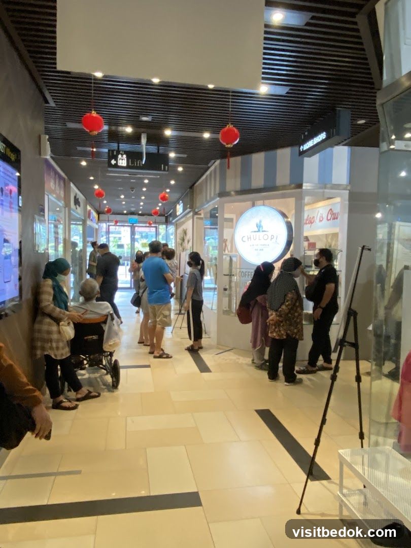 People queuing at a mall