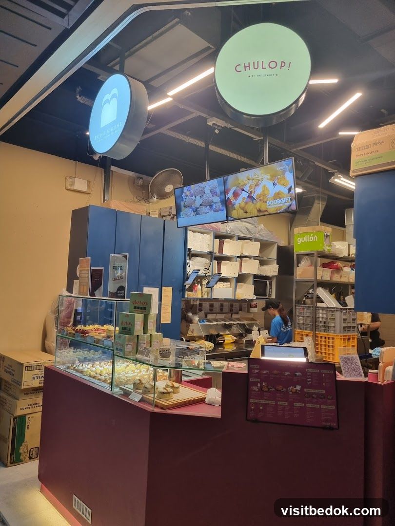 Bakery Counter with Pastries and Menu