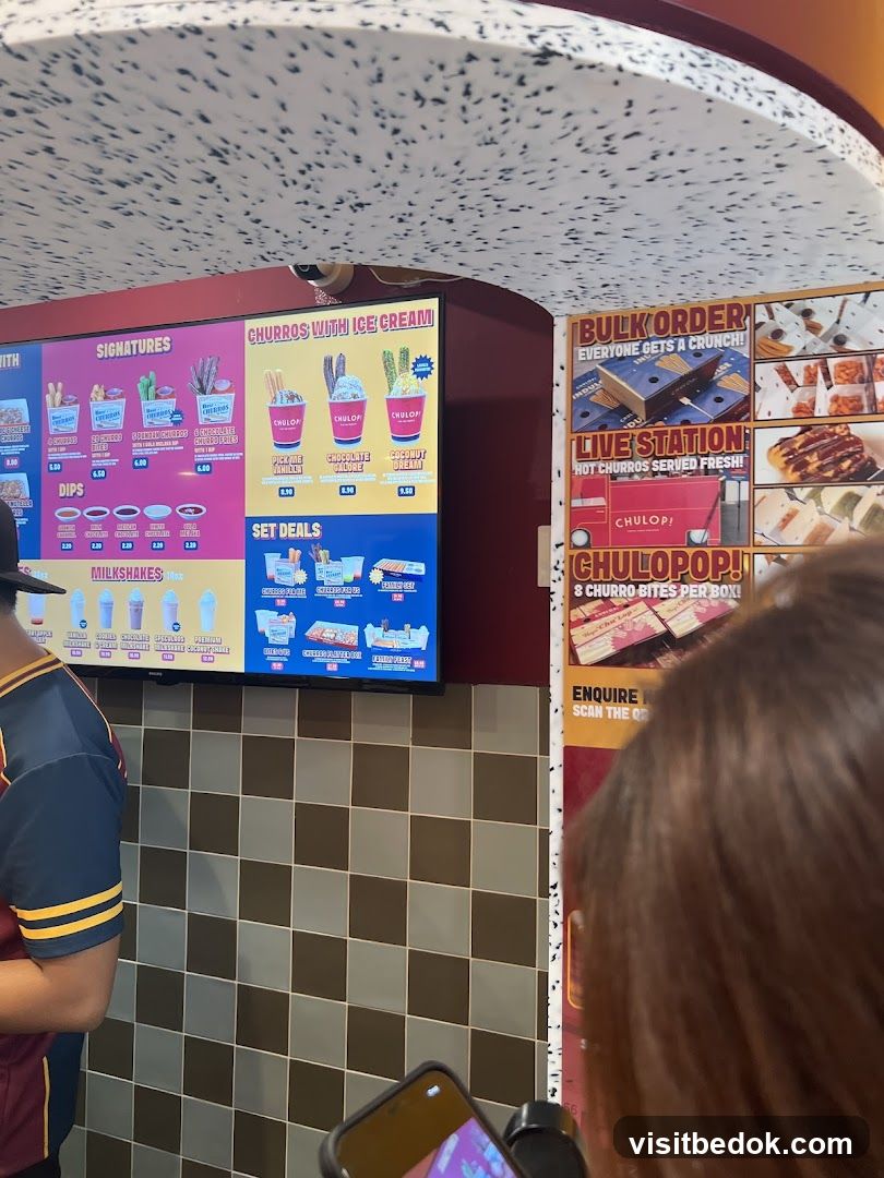 Churros and Ice Cream Menu