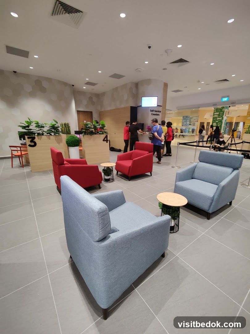 Waiting Area with Self-Service Counters