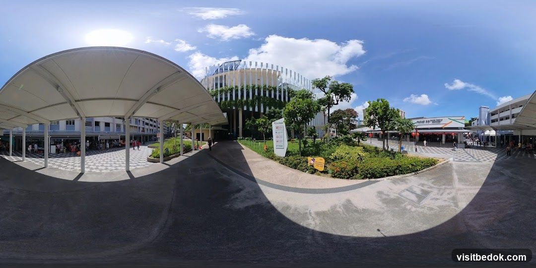 Outdoor market and modern building